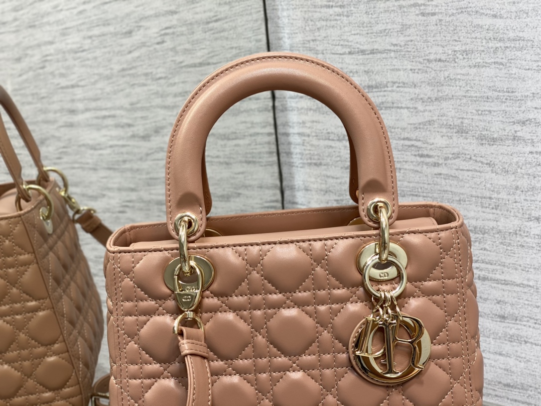 Medium Lady Dior Bag Biscuit Cannage Lambskin